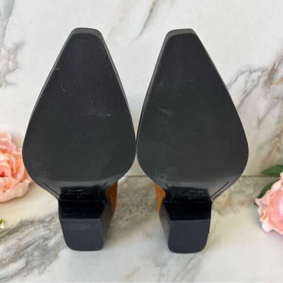 MARC FISHER Yarita Pointed Toe Bootie In Cognac Leather Size 6 NEW - Picture 12 of 14